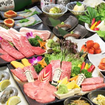 【雪降りコース♪】サーロインの握り寿司や特選薄切り牛タンなど≪全11品/13,200円≫