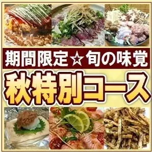 【期間限定/旬の味覚♪秋特別コース】鰹たたき&秋の旨味だし鍋＆広島ねぎ月見玉＆秋おつまみ各種