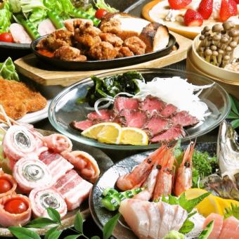 Sunday to Thursday only! All-you-can-drink for 2 hours! 4500 → 4000 yen course with 7 dishes including 4 types of sashimi and 4 types of skewers◎