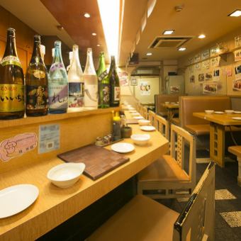 [1 ~ 8 people] For a little drink & sashi drink! "Counter seat" | Counter seat for a little drink and sashi drink! It is open until 5 o'clock the next morning, so if you miss the last train or use the second house By all means.The good location, which is a 2-minute walk from Nishinakajima Minamikata Station, is also attractive.