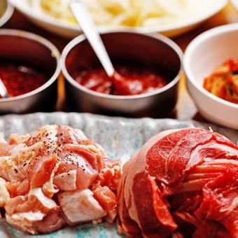 ★Value for money★ "90 minute all-you-can-eat 2,500 yen course" Enjoy grilled lamb meat on a ceramic platter ◆ All-you-can-drink included from +500 yen