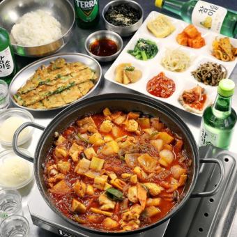 【旨辛・コク旨】赤・白選べるタットリタンコース全5品4500円＋500円で生ビールマッコリも♪