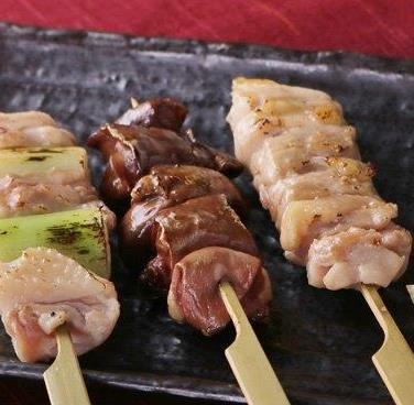 Assortment of 3 Kinds of Domestic Chicken Skewers