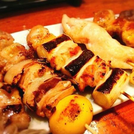 [Weekdays only] Carefully selected! A course with 6 kinds of skewers [4,500 yen for 8 dishes including 120 minutes of all-you-can-drink♪]