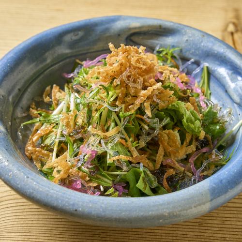 自家製あおさドレッシングのグリーンサラダ