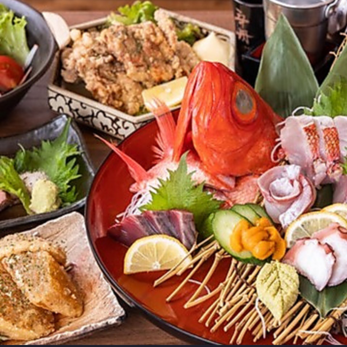 木津市場の鮮魚と国産わら焼きが自慢！のどぐろ、キンキ、クエなども楽しめます。