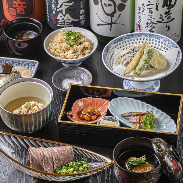旬の恵みと近江の恵み、極上の饗宴◎夜のあみ定御膳夏のコース【6,800円（税込）】