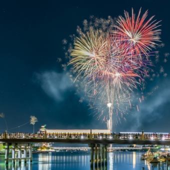 [Limited] Premium course available only on the day of the Seta River Fireworks Festival {Meal + Up-close view of the fireworks from the lake on a houseboat}