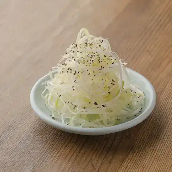 Deliciously tasty green onion and salt