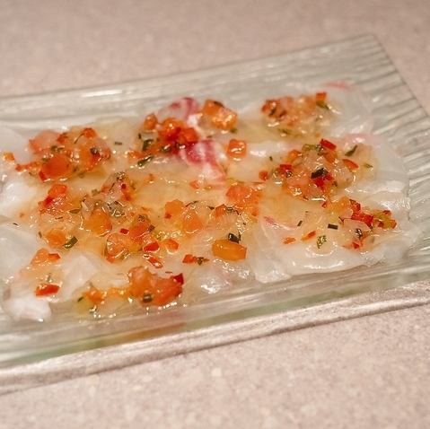 Red sea bream carpaccio