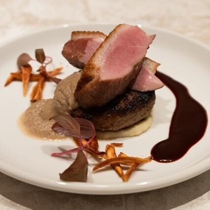 36 Roasted duck breast and duck hamburger