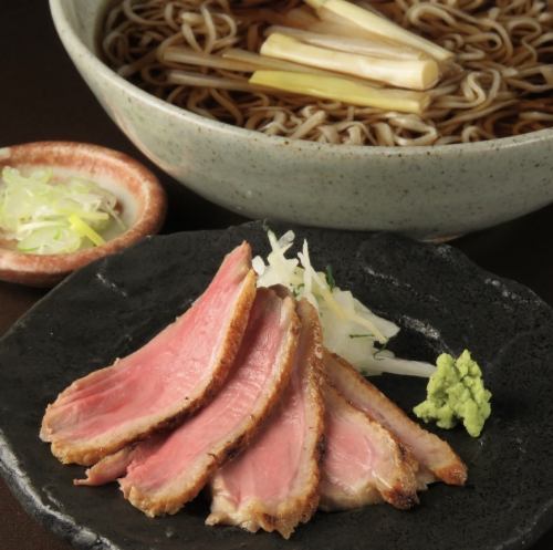 Duck nanban soba cooked at low temperature