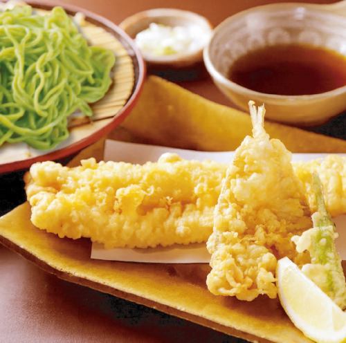 鱚と穴子の大葉切り天せいろ