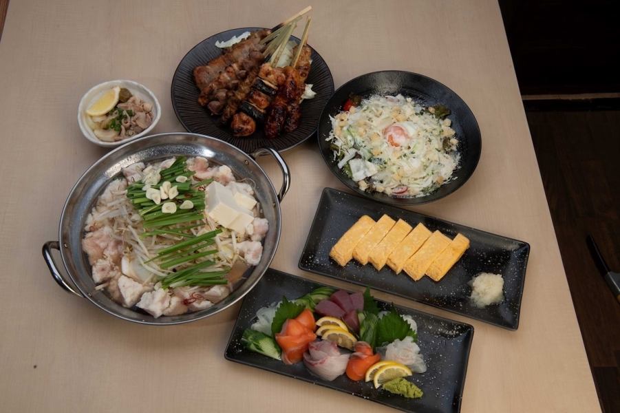 【NEW】選べる2種の鍋コース♪《もつ鍋/鶏白湯鍋/》全6品5000円(飲み放題込)