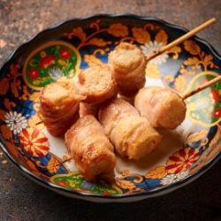 Enoki mushroom wrapped in meat