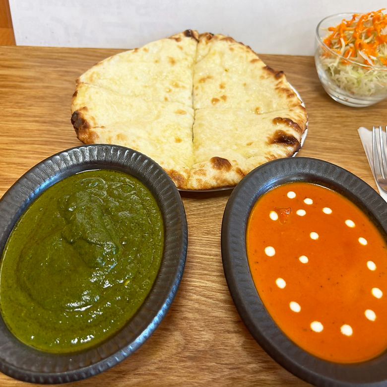 チーズナンWカレー