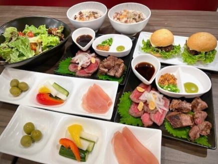 [Omakase套餐]高级肉类菜肴、汉堡、大蒜饭等8种菜肴可供选择<含税3000日元>