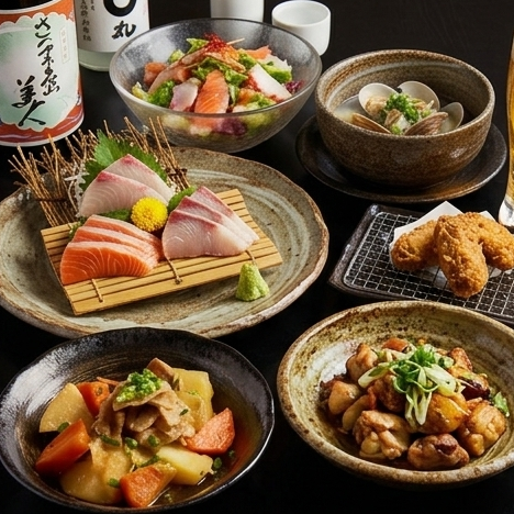 『和楽コース』牡蠣フライ含8品 3時間飲み放題付 5480円⇒4480円※曜日別時間制限あり