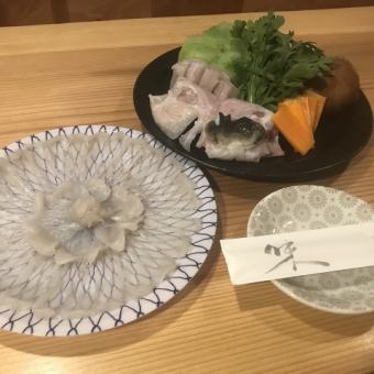 All-you-can-drink for up to 5 hours (until 10pm) [Premium double course of aged live tiger puffer fish and Wagyu steak]