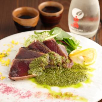 カツオたたき　ジェノベーゼorポン酢
