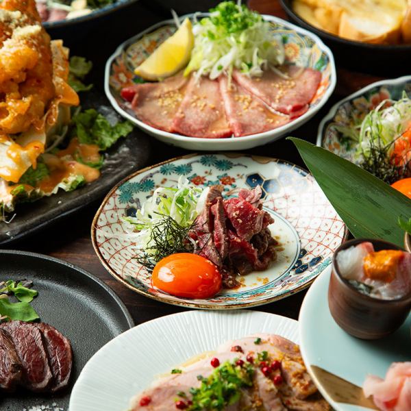 【ご宴会もokiumiyaで！】雰囲気自慢のテーブル席は、飲み会使いにピッタリ。4名様向け・6名様向け・8名様向けなどのテーブル席、35名様前後まで幅広くご利用いただけます。おしゃれで豪華なお料理と一緒に海鮮ｘ肉バルで楽しい時間をお過ごしください！