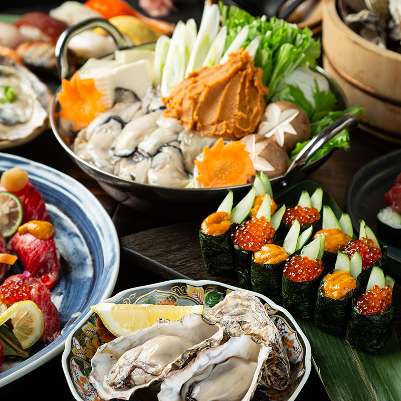 期間限定！新鮮牡蠣「食べ飲み放題」ワクワクコース！割引あり！