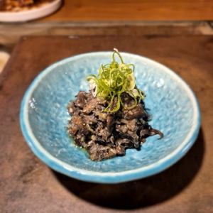 Beef tongue simmered in soy sauce