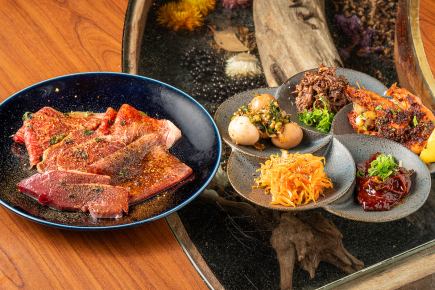 【超コスパ◎】焼肉笠松セット　こだわりのあてと各部位の焼肉堪能　3,000円（税込）