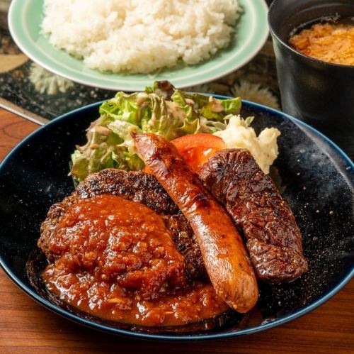 笠松スペシャルコンボ（ライス・スープ・サラダ付き )