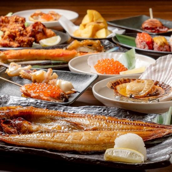 札幌・狸小路横丁で北海道の旬を堪能！名物海鮮串やタラバ蟹を、豊富な地酒と共に◎