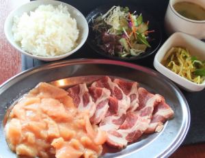 Large portion of tender breast meat and Iberian pork yakiniku