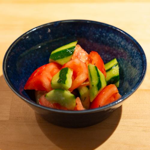 Refreshing cucumber and tomato salad
