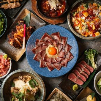 【豪华特别套餐】10 道菜，3 小时畅饮：‘芝麻鰤鱼’和‘海鲜散寿司’——真正令人满意的套餐。