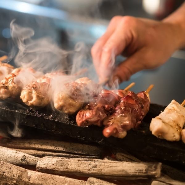 [All-you-can-eat yakitori] Enjoy all-you-can-eat charcoal-grilled yakitori!