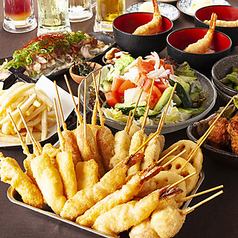 串カツ食べ放題♪7種の串カツ含む全8品 3時間飲み放題付 2750円