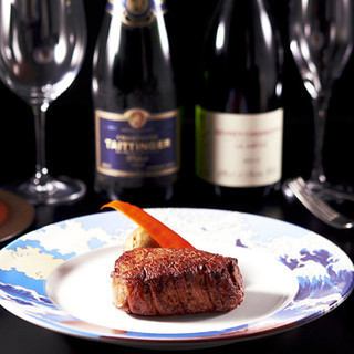 [Lunch] “Kagawa Prefecture Kuroge Wagyu Beef” Sanuki Olive Beef Finest Fillet Steak (120g)