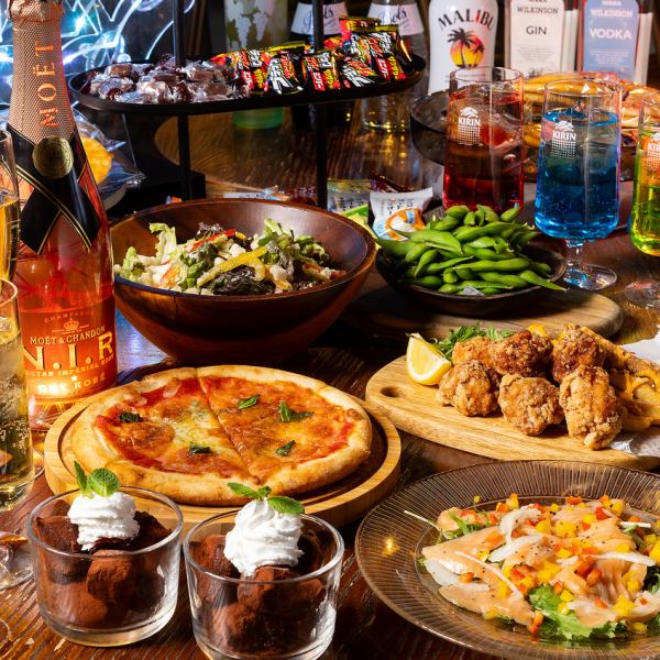 【宴会プラン】料理6品+お菓子食べ放題+2H飲み放題&ダーツ・カラオケなども遊び放題♪