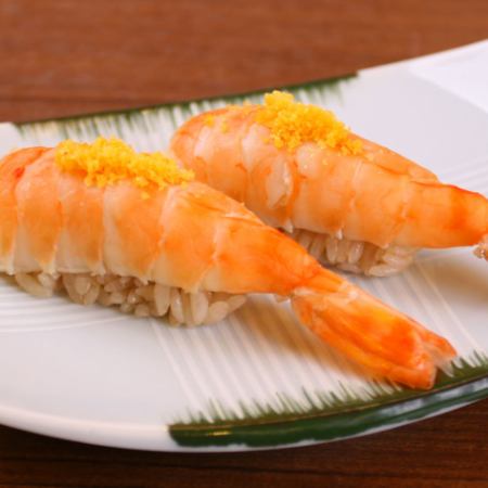 Steamed shrimp nigiri