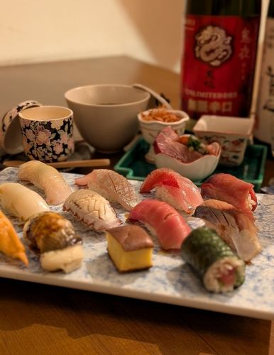 鮨バル最高峰コース【鮨バルコース ‐有頂天 uchoutenn-】プレミアム飲み放題付き！全20品