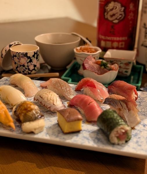 《飲み放題と一緒にご堪能》歓迎会・送別会に！本格江戸前寿司と旬食材逸品の鮨コース