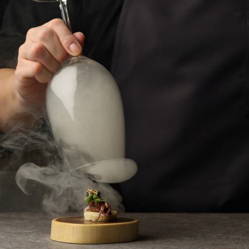 French cuisine using wood fire
