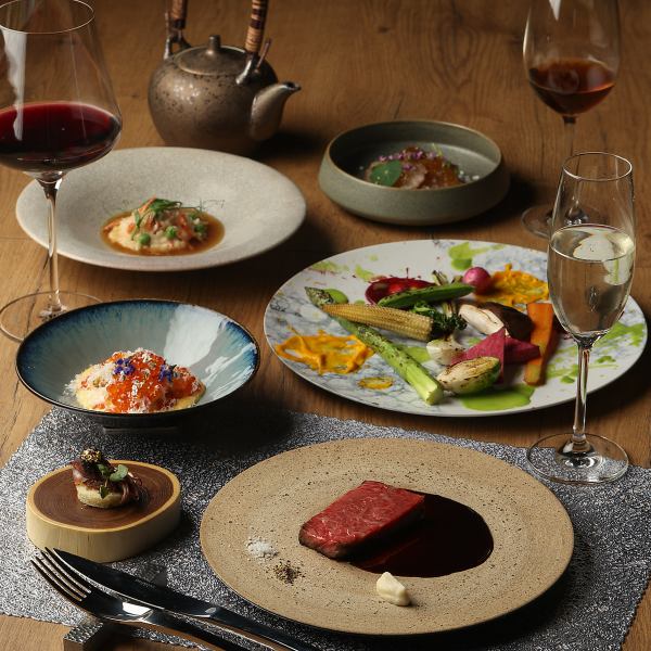 ≪Wood-grilled and French cuisine in Umeda≫ Our blissful courses that take full advantage of the possibilities of firewood and demonstrate French techniques are popular.