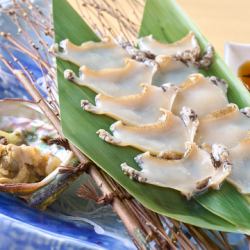 《活》鮑の刺し焼き