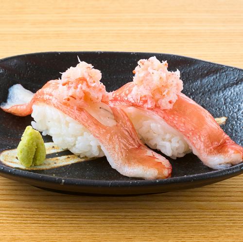 本ズワイ蟹の握り寿司(生本ズワイ/茹でズワイ)
