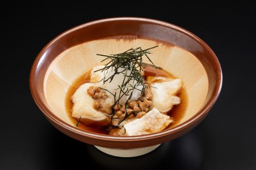 Deep-fried natto mochi soup