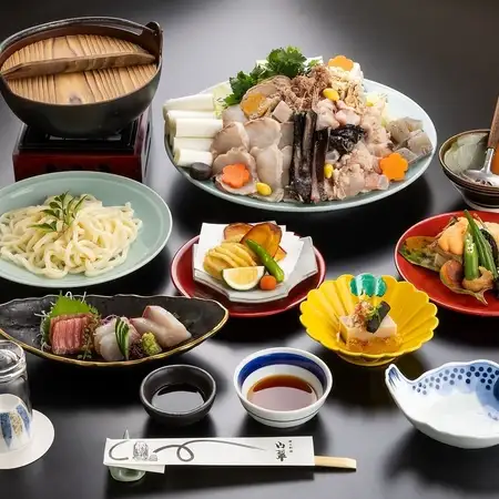 2小时畅饮套餐：7,000日元（含税）【需预约】安康鱼火锅或叉烧鸡火锅