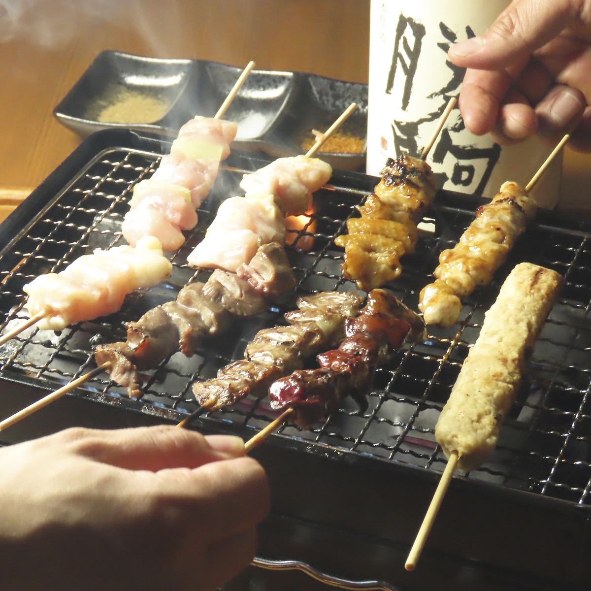 わが家といえばセルフ焼き鳥！日本酒と一緒にご賞味ください♪