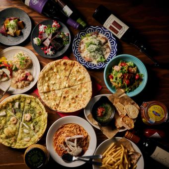 【女子会コース】150分飲み放題！前菜3種盛り合わせや季節のアヒージョ、ピザなど全11品★3500円