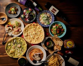 【女子会コース】150分飲み放題!前菜3種盛り合わせや季節のアヒージョ、ピザなど全11品★3500円