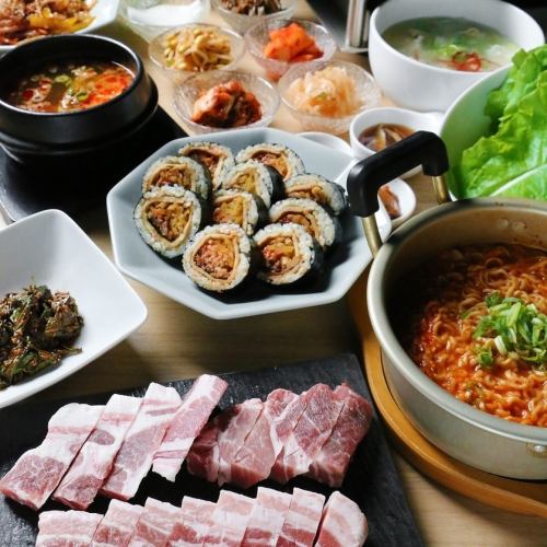 ☆ 인기 숙성 삼겹살을 포함한 코스 ♪ + 음료 무제한